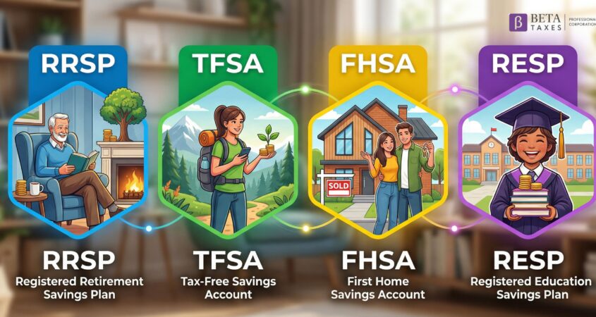 RRSP vs TFSA vs FHSA vs RESP in Canada